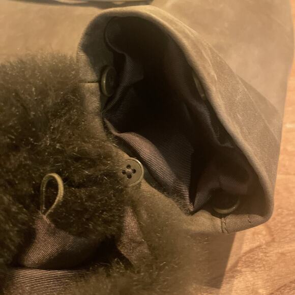 Vintage Ralph Lauren Purple Label Fur Collar Short Jacket Leather Belted Coat 8 - Picture 15 of 16